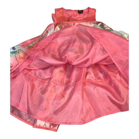 Lilt Floral Kids Dress with 3D Butterflies Coral Pink, Blue, White Formal Size 8 - Picture 4 of 9